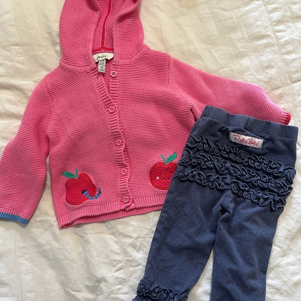 Joules Bright Pink Hooded Cardigan Set - Picture 4 of 5